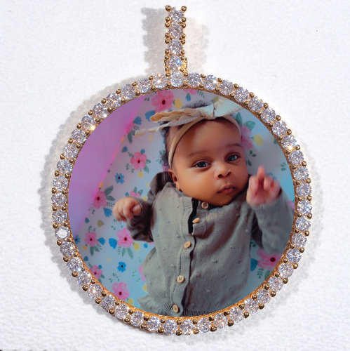 LARGE 3D CIRCLE CUSTOM PICTURE PENDANT