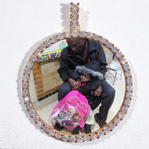 LARGE 3D CIRCLE CUSTOM PICTURE PENDANT