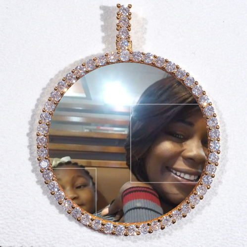 LARGE 3D CIRCLE CUSTOM PICTURE PENDANT