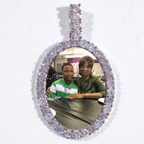 Large 3D Oval Custom Picture Pendant