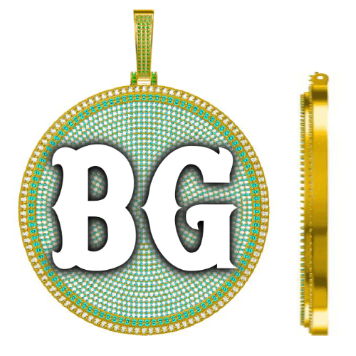 CUSTOM LETTER NECKLACE 3D BIG DISC