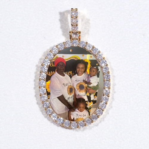 3D Oval Custom Picture Pendant