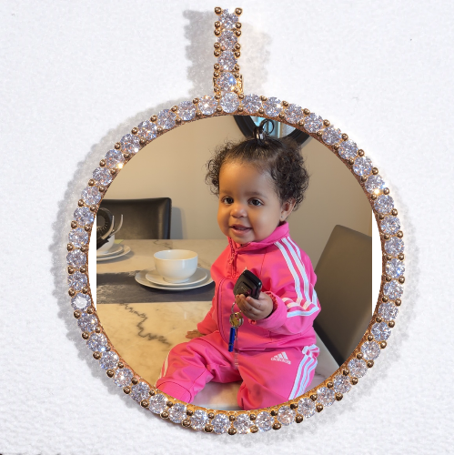 LARGE 3D CIRCLE CUSTOM PICTURE PENDANT