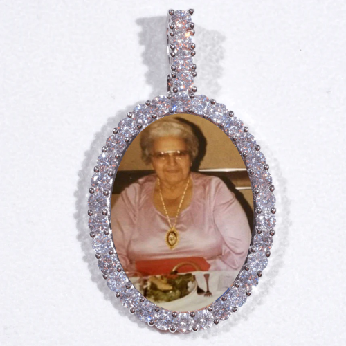 Large 3D Oval Custom Picture Pendant