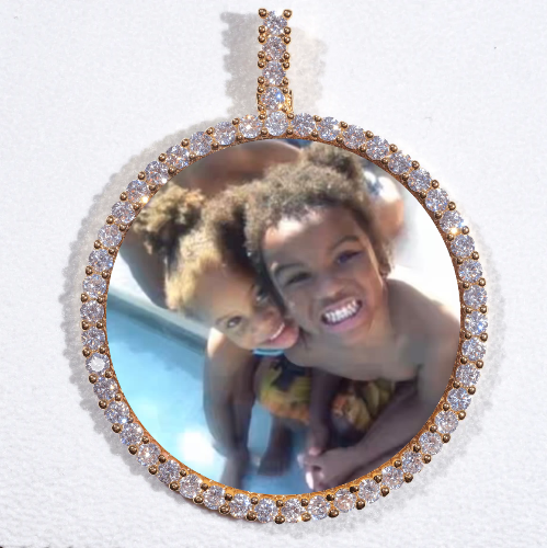 LARGE 3D CIRCLE CUSTOM PICTURE PENDANT