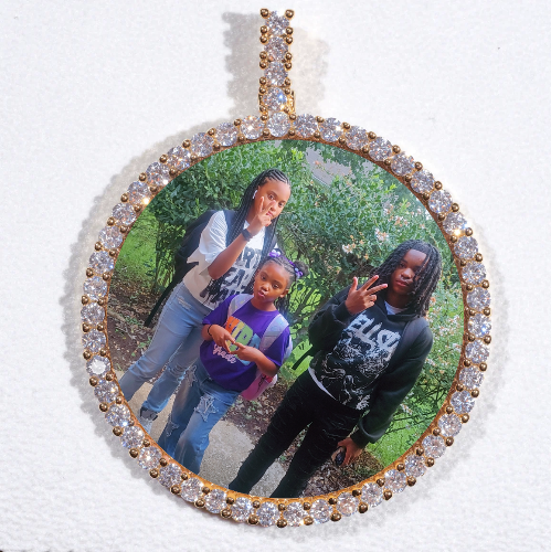 LARGE 3D CIRCLE CUSTOM PICTURE PENDANT