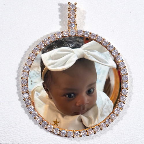 LARGE 3D CIRCLE CUSTOM PICTURE PENDANT
