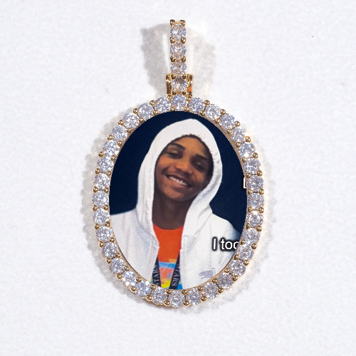 3D Oval Custom Picture Pendant