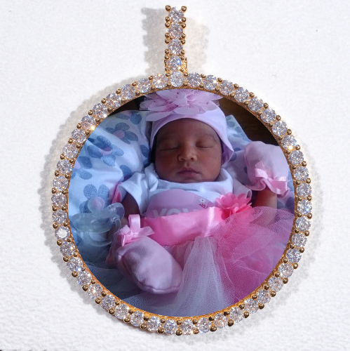 LARGE 3D CIRCLE CUSTOM PICTURE PENDANT