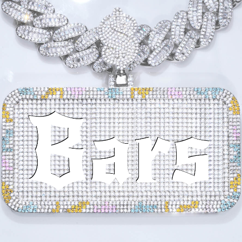 CUSTOM LETTER NECKLACE 3D COLORFUL SQUARE