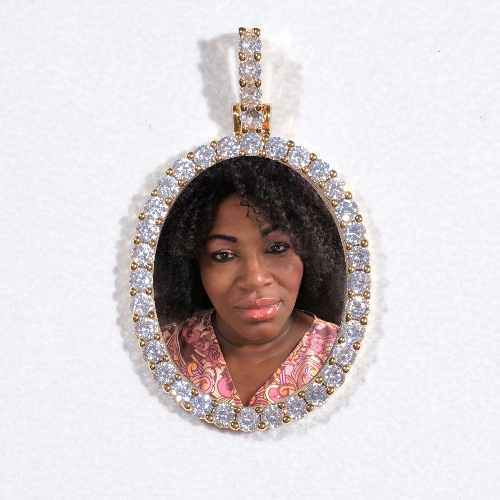 3D Oval Custom Picture Pendant