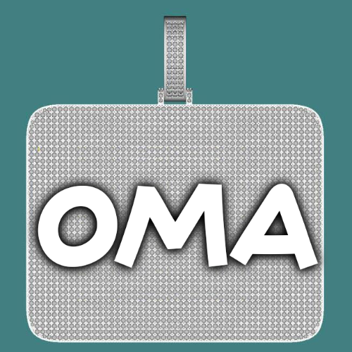 CUSTOM LETTER NECKLACE 3D BIG SQUARE