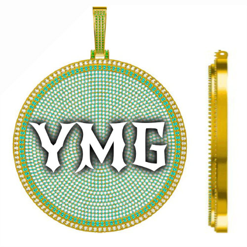 CUSTOM LETTER NECKLACE 3D BIG DISC