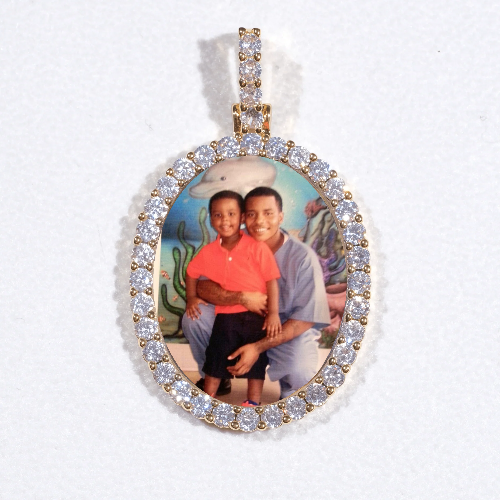 3D Oval Custom Picture Pendant
