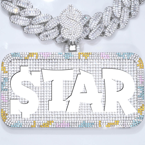 CUSTOM LETTER NECKLACE 3D COLORFUL SQUARE