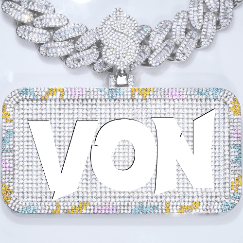 CUSTOM LETTER NECKLACE 3D COLORFUL SQUARE