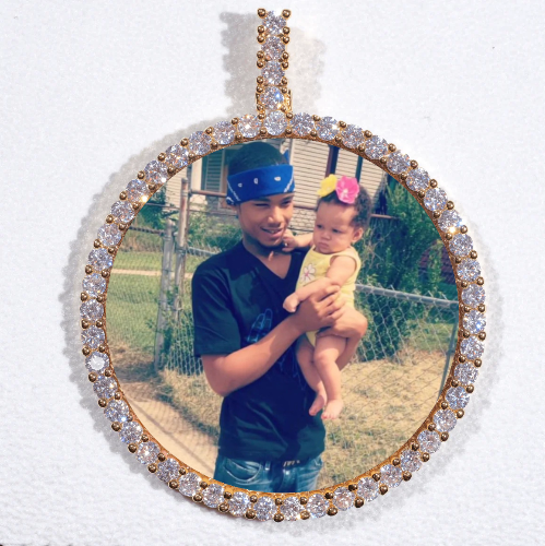 LARGE 3D CIRCLE CUSTOM PICTURE PENDANT
