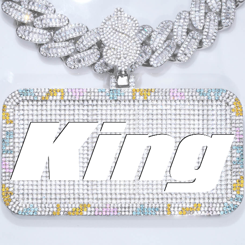 CUSTOM LETTER NECKLACE 3D COLORFUL SQUARE