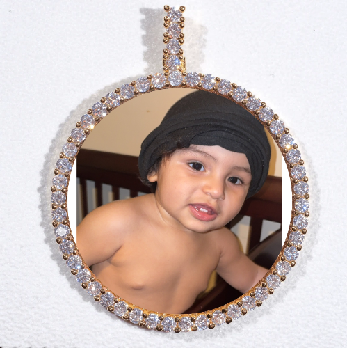 LARGE 3D CIRCLE CUSTOM PICTURE PENDANT