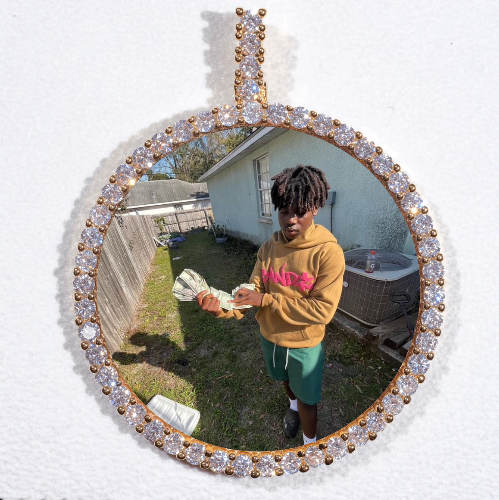 LARGE 3D CIRCLE CUSTOM PICTURE PENDANT