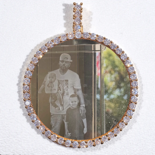 LARGE 3D CIRCLE CUSTOM PICTURE PENDANT