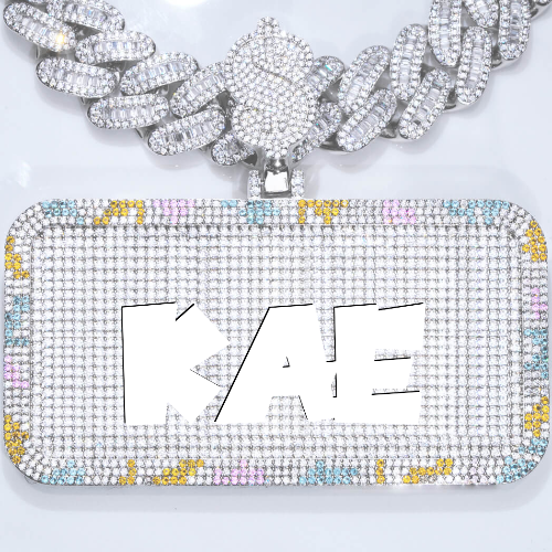 CUSTOM LETTER NECKLACE 3D COLORFUL SQUARE