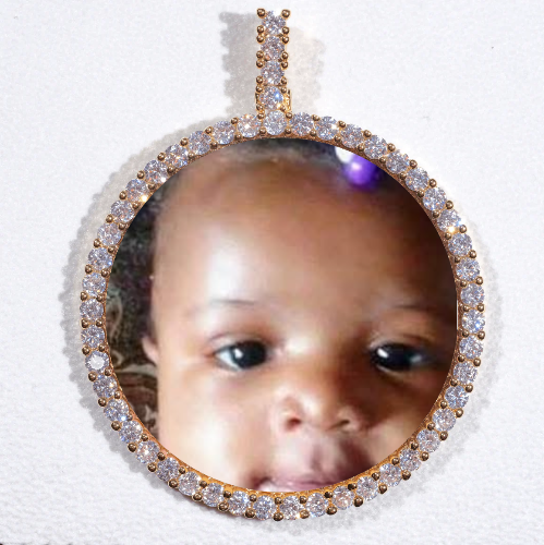 LARGE 3D CIRCLE CUSTOM PICTURE PENDANT