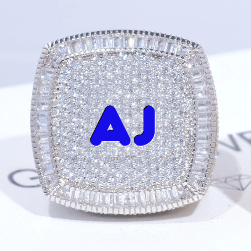 CUSTOM LETTER 3D ICED RING