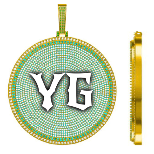 CUSTOM LETTER NECKLACE 3D BIG DISC