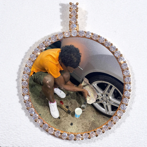 LARGE 3D CIRCLE CUSTOM PICTURE PENDANT