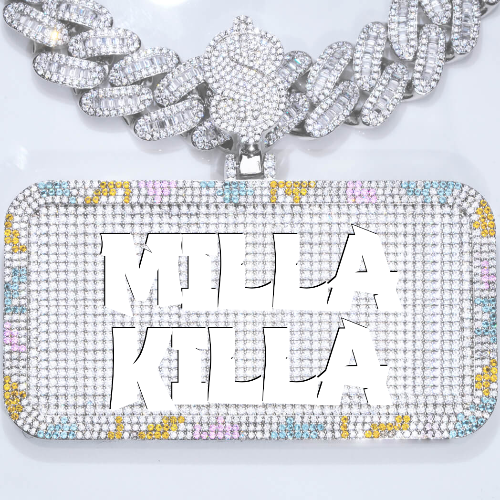 CUSTOM LETTER NECKLACE 3D COLORFUL SQUARE