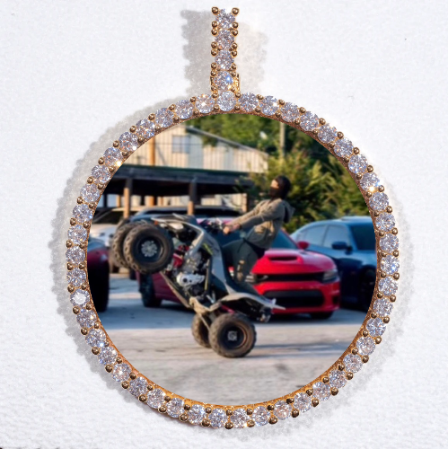 LARGE 3D CIRCLE CUSTOM PICTURE PENDANT