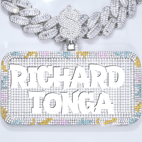 CUSTOM LETTER NECKLACE 3D COLORFUL SQUARE