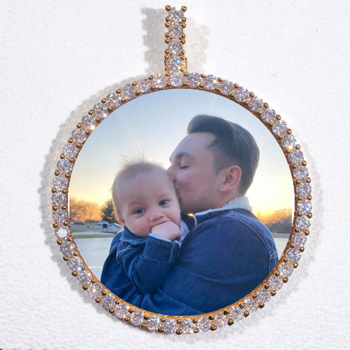 LARGE 3D CIRCLE CUSTOM PICTURE PENDANT