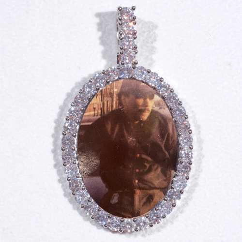 Large 3D Oval Custom Picture Pendant