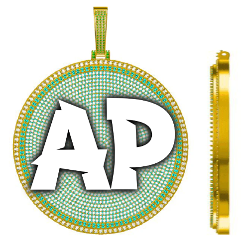 CUSTOM LETTER NECKLACE 3D BIG DISC