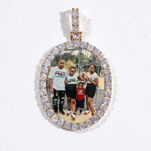 3D Oval Custom Picture Pendant