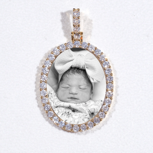 3D Oval Custom Picture Pendant