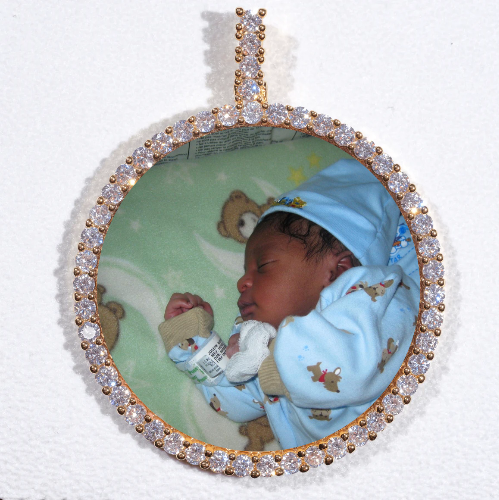 LARGE 3D CIRCLE CUSTOM PICTURE PENDANT