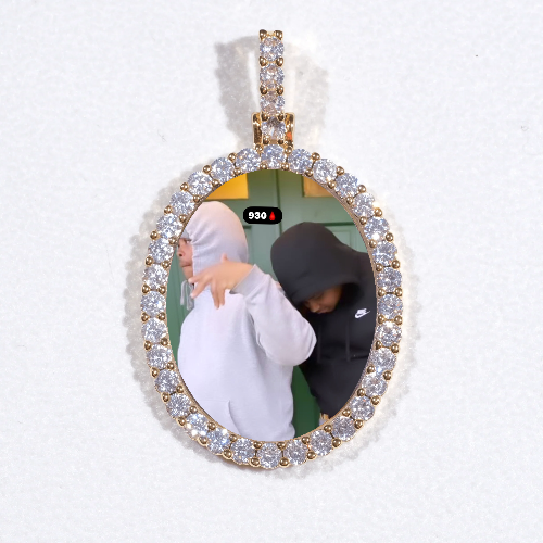 3D Oval Custom Picture Pendant