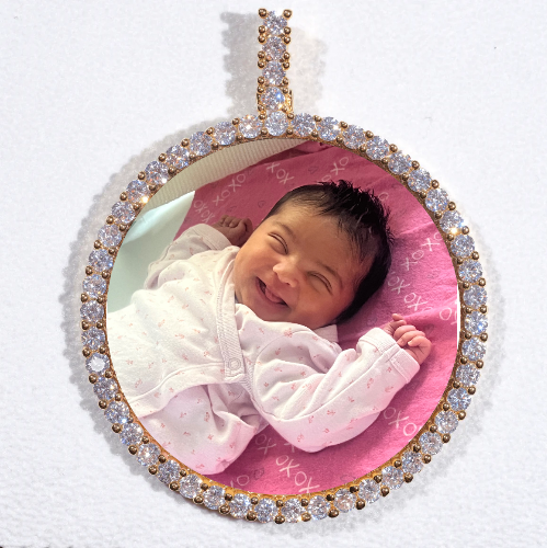 LARGE 3D CIRCLE CUSTOM PICTURE PENDANT