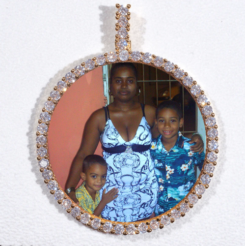 LARGE 3D CIRCLE CUSTOM PICTURE PENDANT