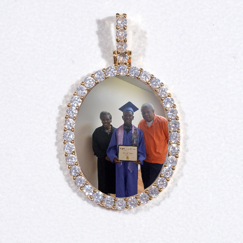 3D Oval Custom Picture Pendant