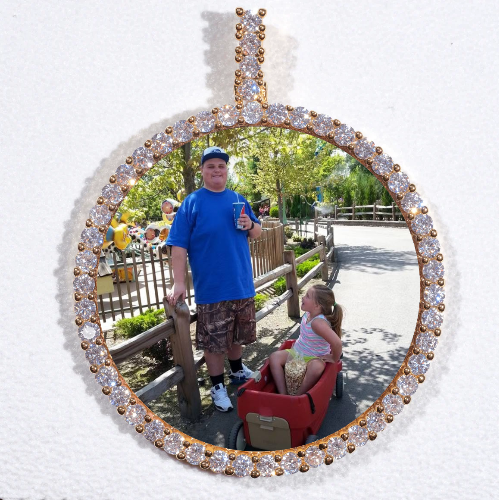 LARGE 3D CIRCLE CUSTOM PICTURE PENDANT