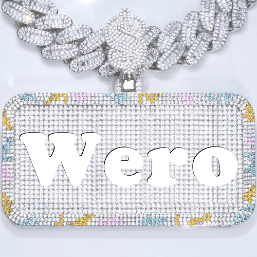 CUSTOM LETTER NECKLACE 3D COLORFUL SQUARE