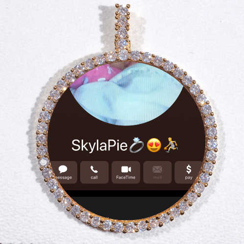 LARGE 3D CIRCLE CUSTOM PICTURE PENDANT