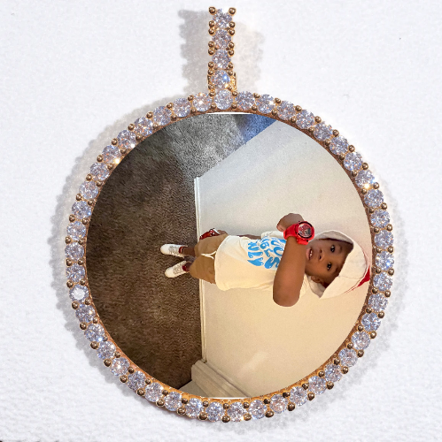 LARGE 3D CIRCLE CUSTOM PICTURE PENDANT