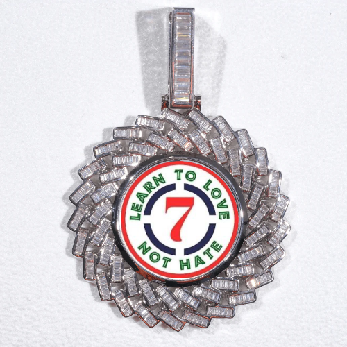 Large 3D Baguette Custom Picture Pendant