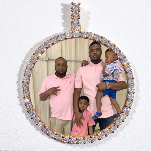 LARGE 3D CIRCLE CUSTOM PICTURE PENDANT