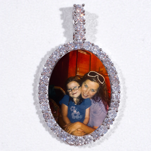 Large 3D Oval Custom Picture Pendant